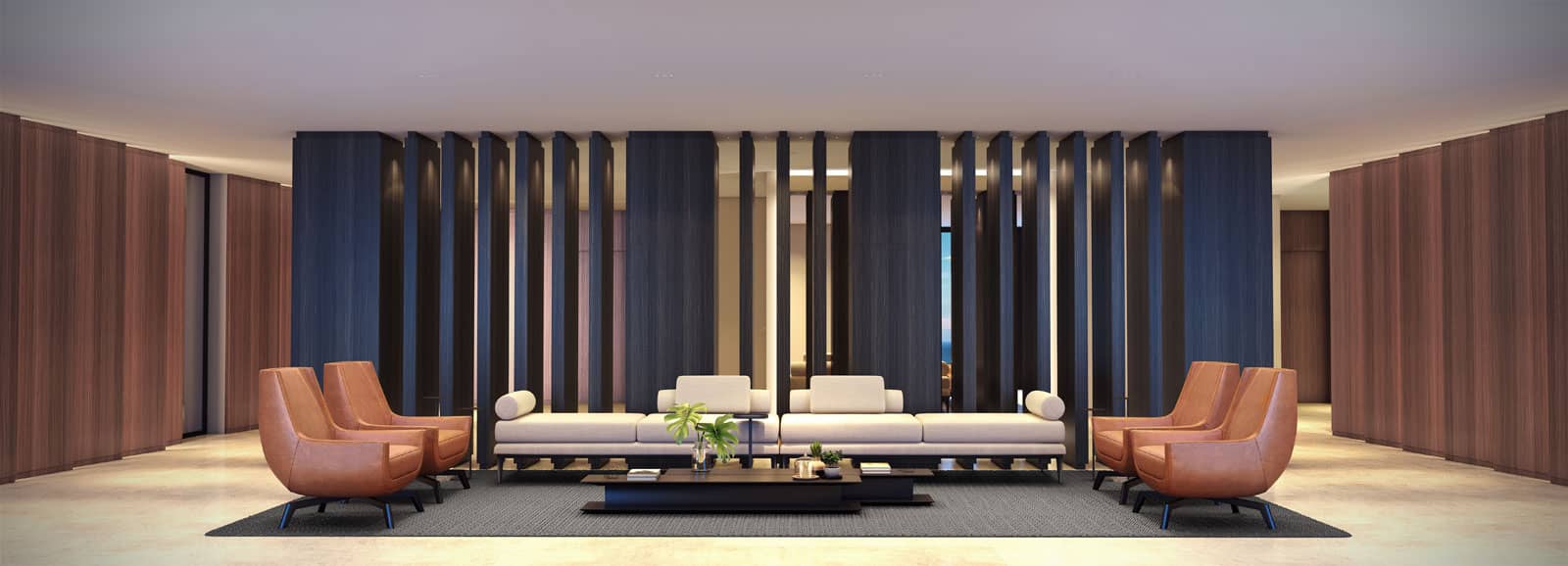 Perspectiva ilustrada do Hall no Trends Brooklin